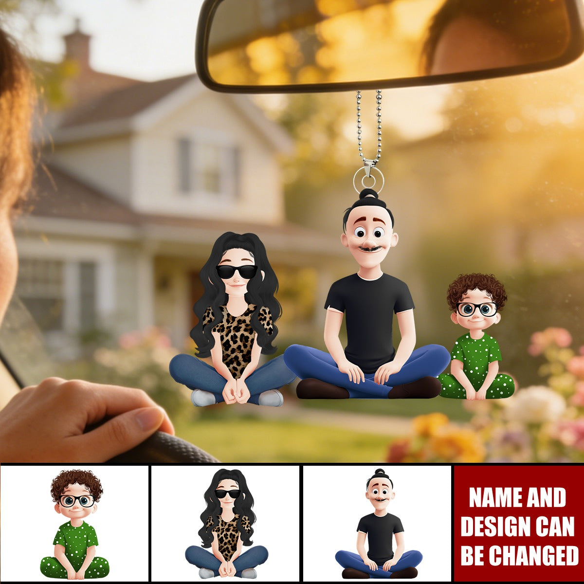 Father's Day Gifts, Dad & His Children Dad Gifts - Personalized Car Hanger