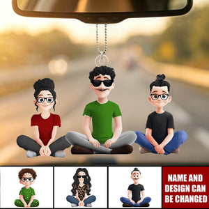 Father's Day Gifts, Dad & His Children Dad Gifts - Personalized Car Hanger