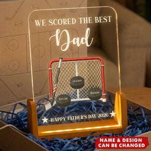 Father's Day Gift For Hockey Dad,We Scored The Best Dad-Daddy Personalized Night Light
