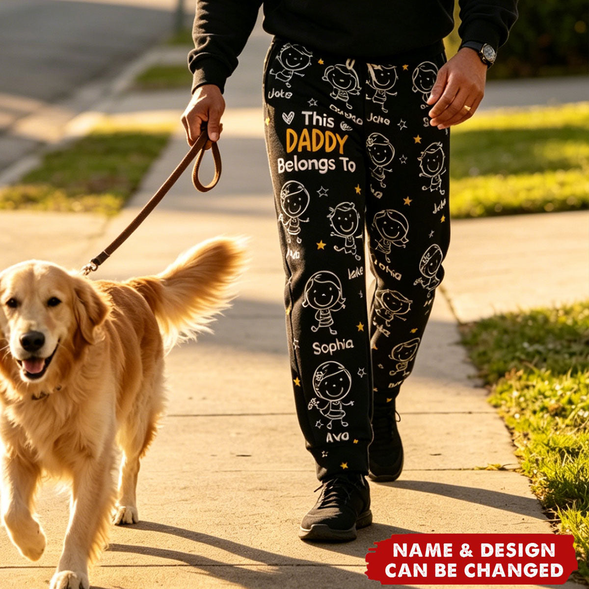 This Daddy Belongs To Doodle - Personalized Sweatpants, Lounge Pants With Pockets