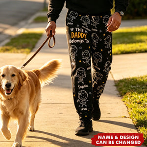 This Daddy Belongs To Doodle - Personalized Sweatpants, Lounge Pants With Pockets