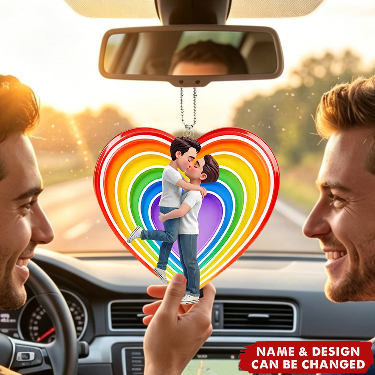 LGBT+ Couple Forever Love Is Love - Personalized Car Hanger