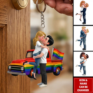 LGBT+ Couple Forever Love Wins - Personalized Acrylic Keychain