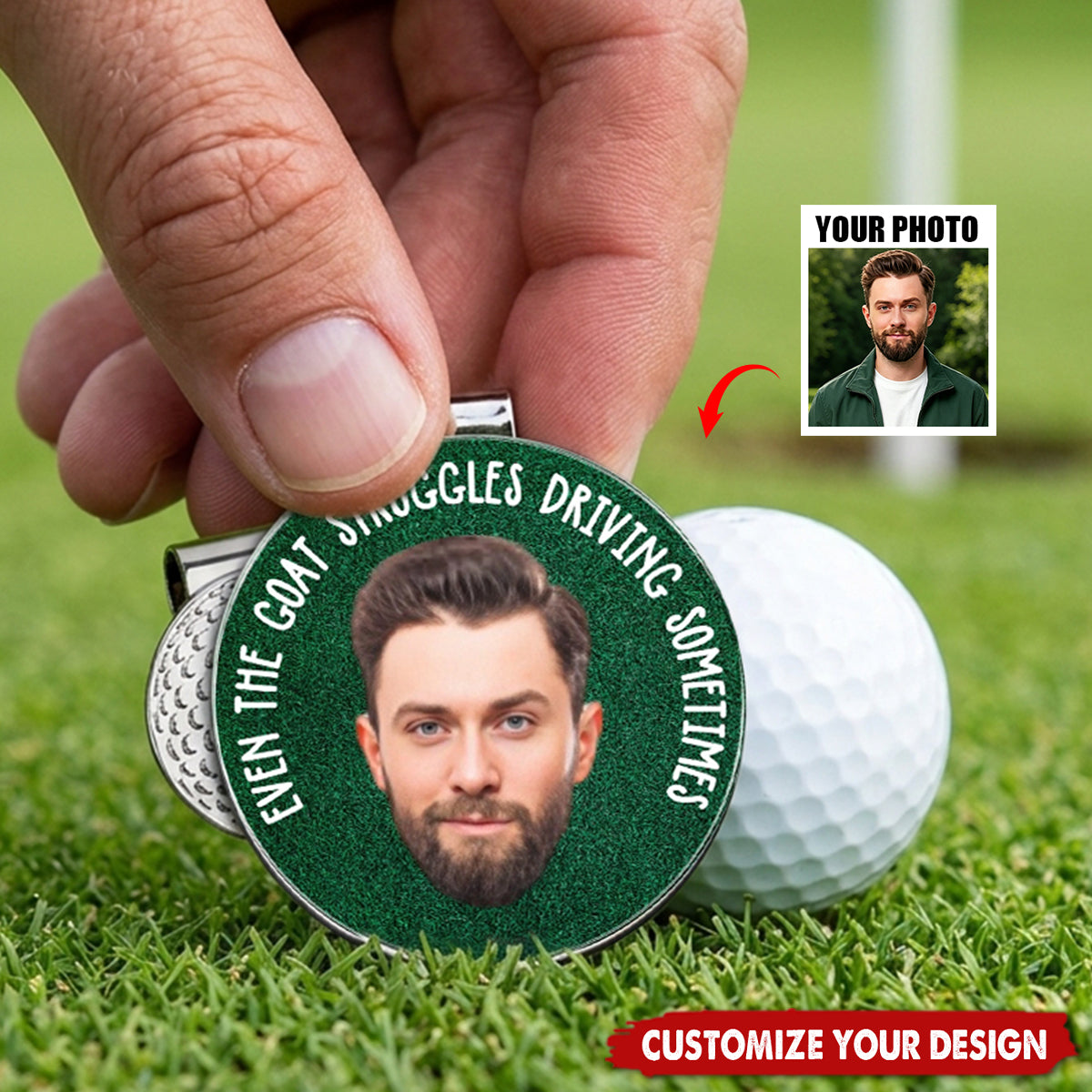 Custom Funny Face - Troll Gifts For Golf Lovers Buddy - Personalized Golf Ball Marker