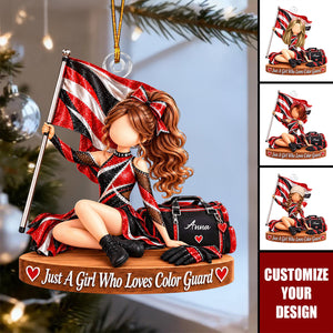 Personalized Color Guard Ornament - Custom Guard Girl Christmas Gift