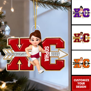 Personalized Cross Country For Boy Girl Ornament - Custom Gift For Runner Grandkids