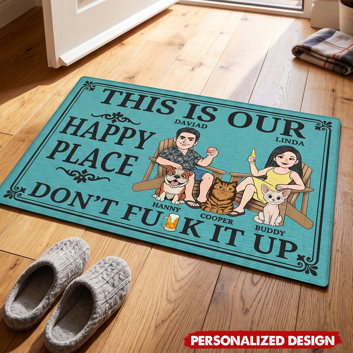 Custom Home Decor Decorative Mat - Personalized Summer Vacation And Travel Gifts For Husband And Wife, Him And Her - Our Little Peaceful Haven