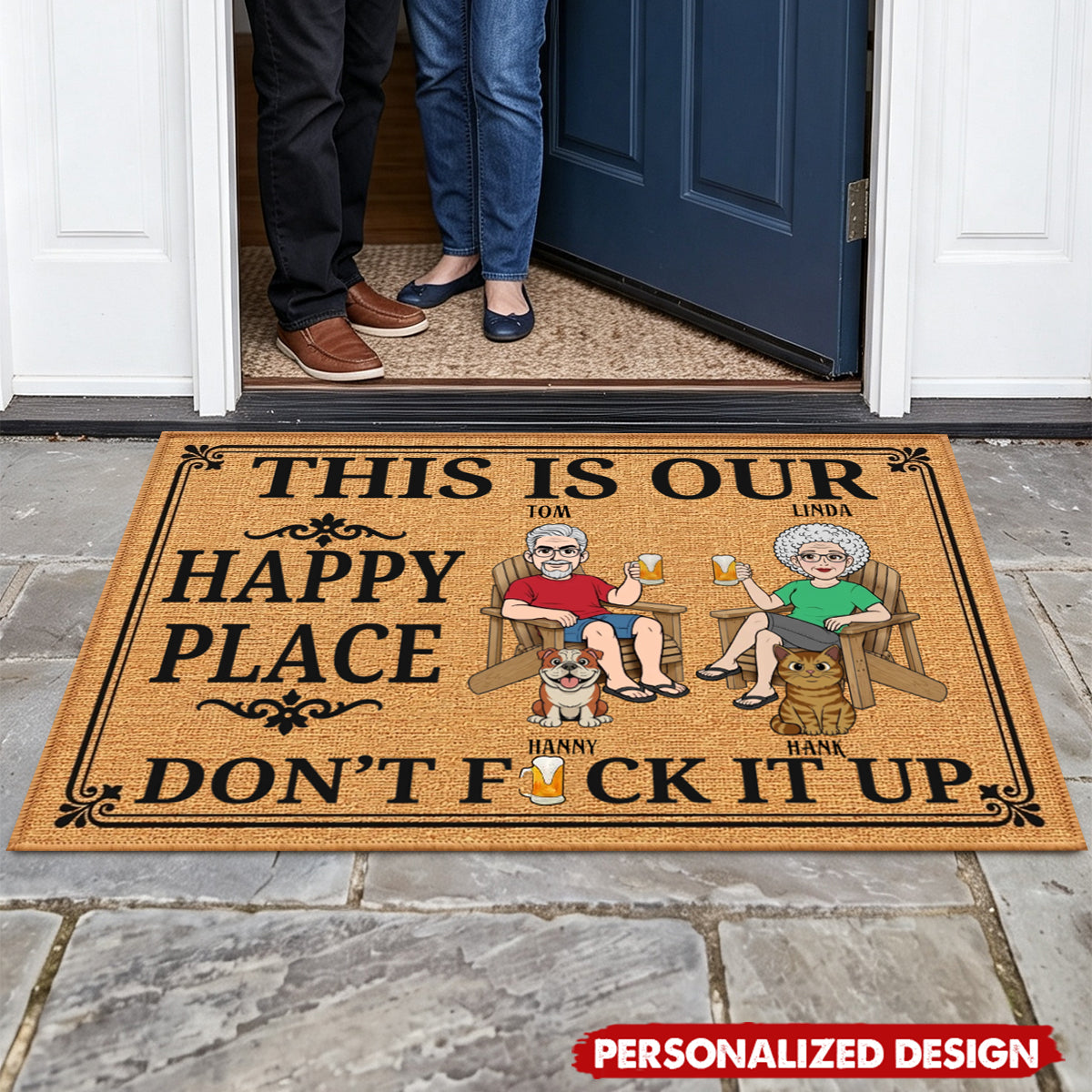 Custom Home Decor Decorative Mat - Personalized Summer Vacation And Travel Gifts For Husband And Wife, Him And Her - Our Little Peaceful Haven