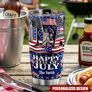 USA Happy 4th July Tumbler - Personalized Gifts For Family