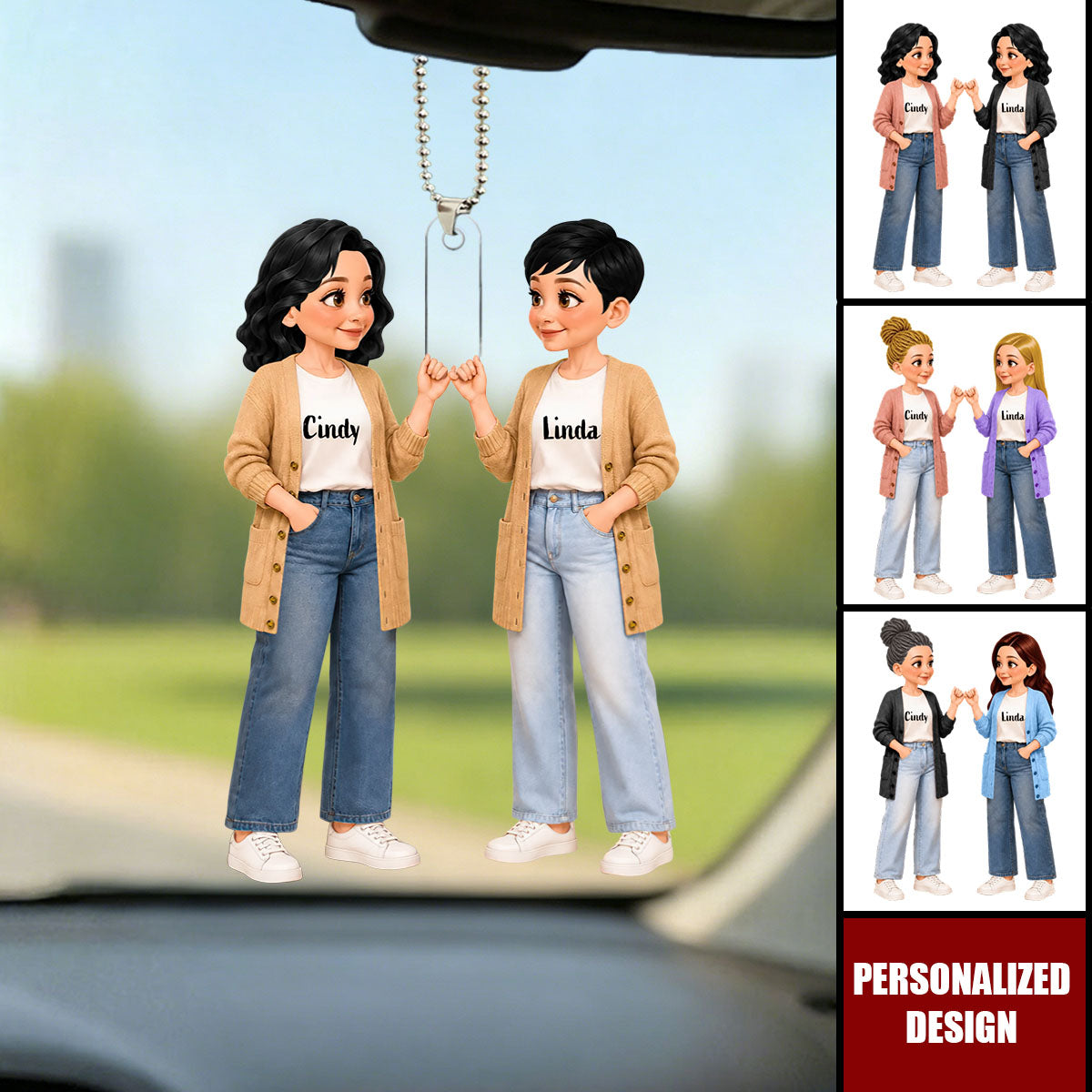 Deep Friendship - Personalized Acrylic Car Ornament