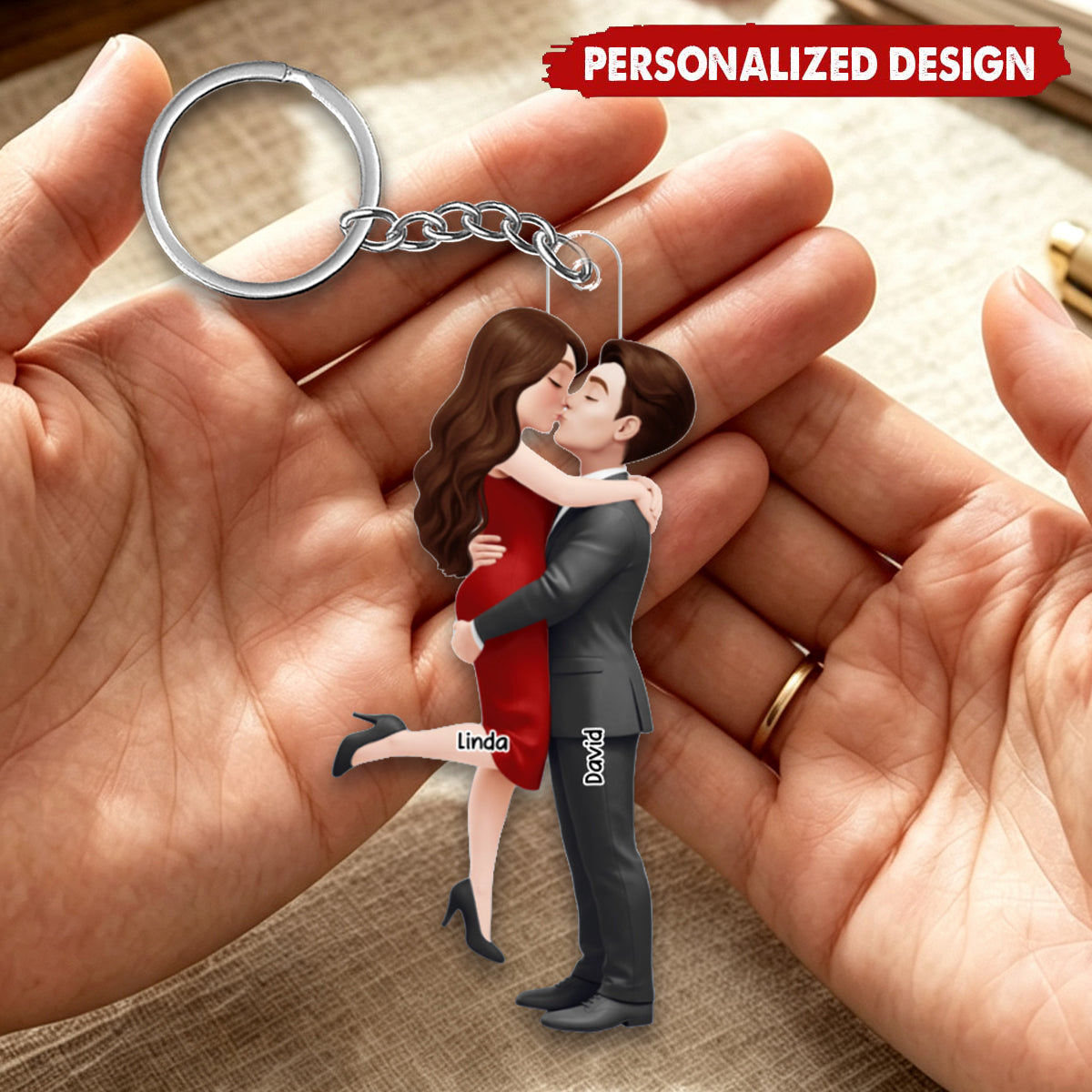 The Day I Found You Custom Special Date – Anniversary Gift for Her – Personalized Keychain