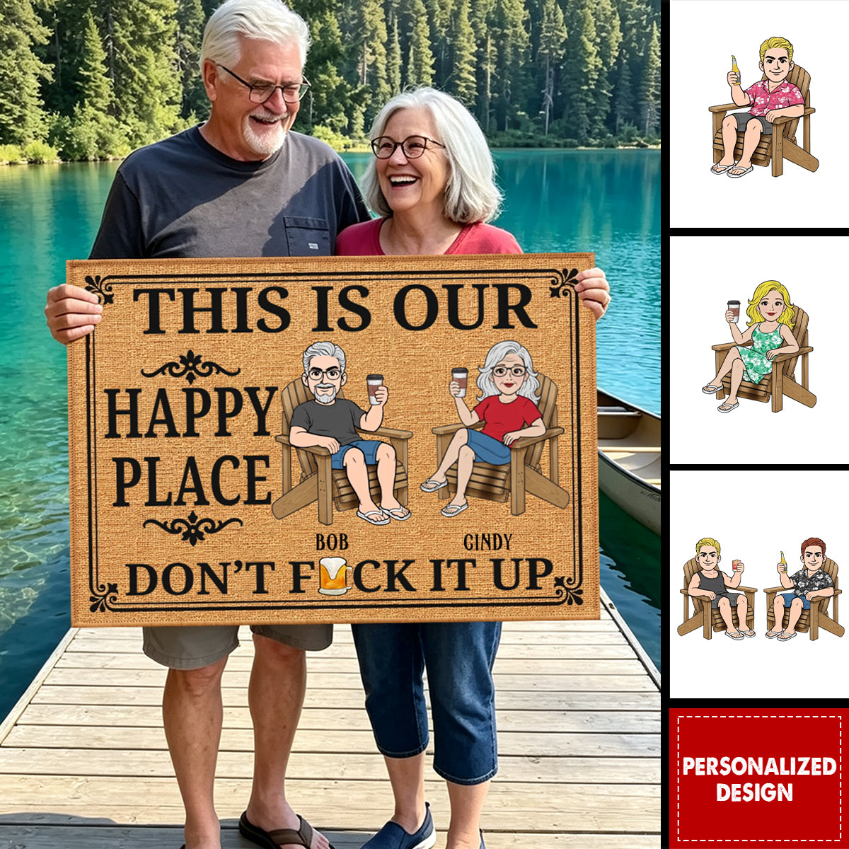 Custom Home Decor Decorative Mat - Personalized Summer Vacation And Travel Gifts For Husband And Wife, Him And Her - Our Little Slice Of Heaven