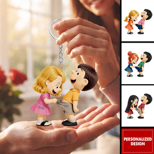 Troublemaker Couple Acrylic Keychain - Personalized Gifts For Couples