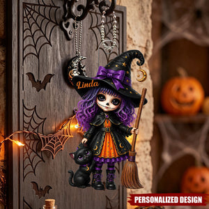 Personalized Acrylic Hanging Ornament – A Halloween Gift for Your Daughter or Granddaughter