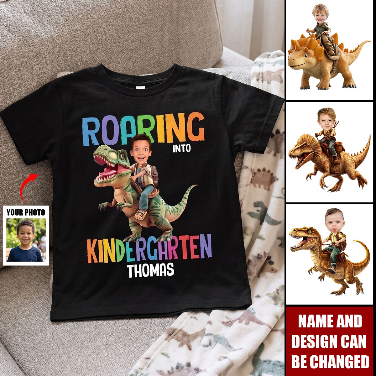 Back To School Custom Favorite Dino For Kids - Personalized Shirt