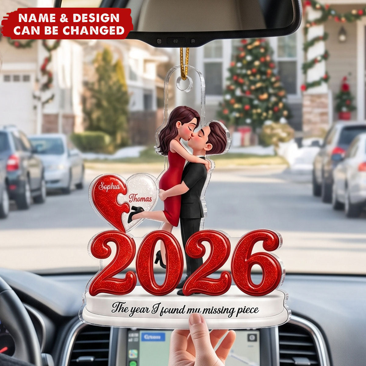 The Year I Found My Missing Piece - Personalized Acrylic Ornament - Christmas Keepsake for Couples