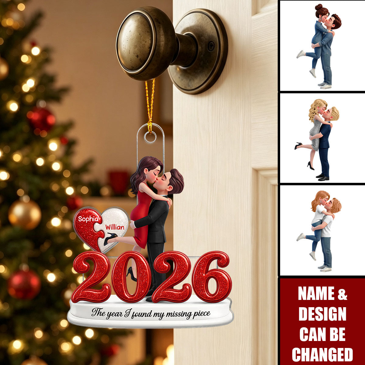 The Year I Found My Missing Piece - Personalized Acrylic Ornament - Christmas Keepsake for Couples