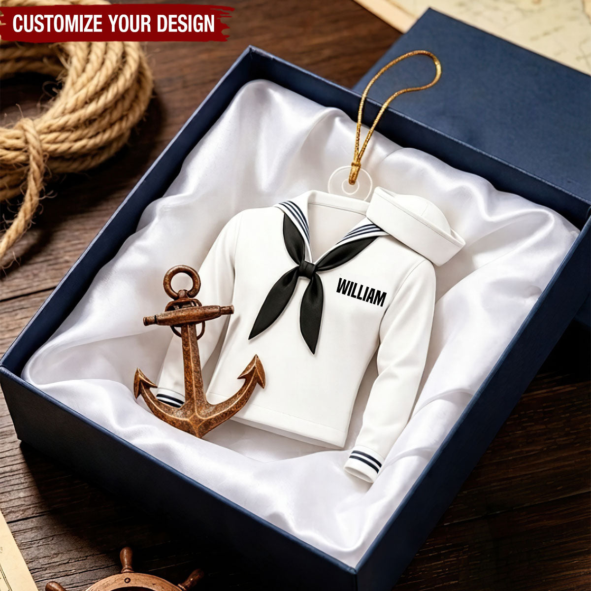 Sail With Courage & Pride – Personalized Christmas Ornament