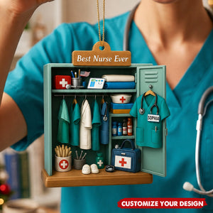 Best Nurse Ever With Nurse Uniform And Medical Equipment, Personalized Custom Ornament