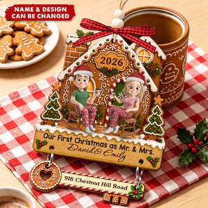 Custom First Christmas Ornament With Tag - Personalized Couple Gifts - Under Our Snowy Roof
