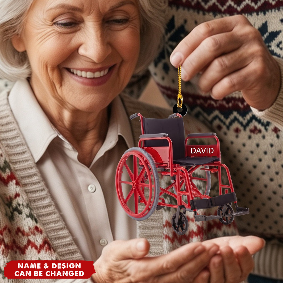 Personalized Wheelchair Christmas Ornament, Acrylic Ornament