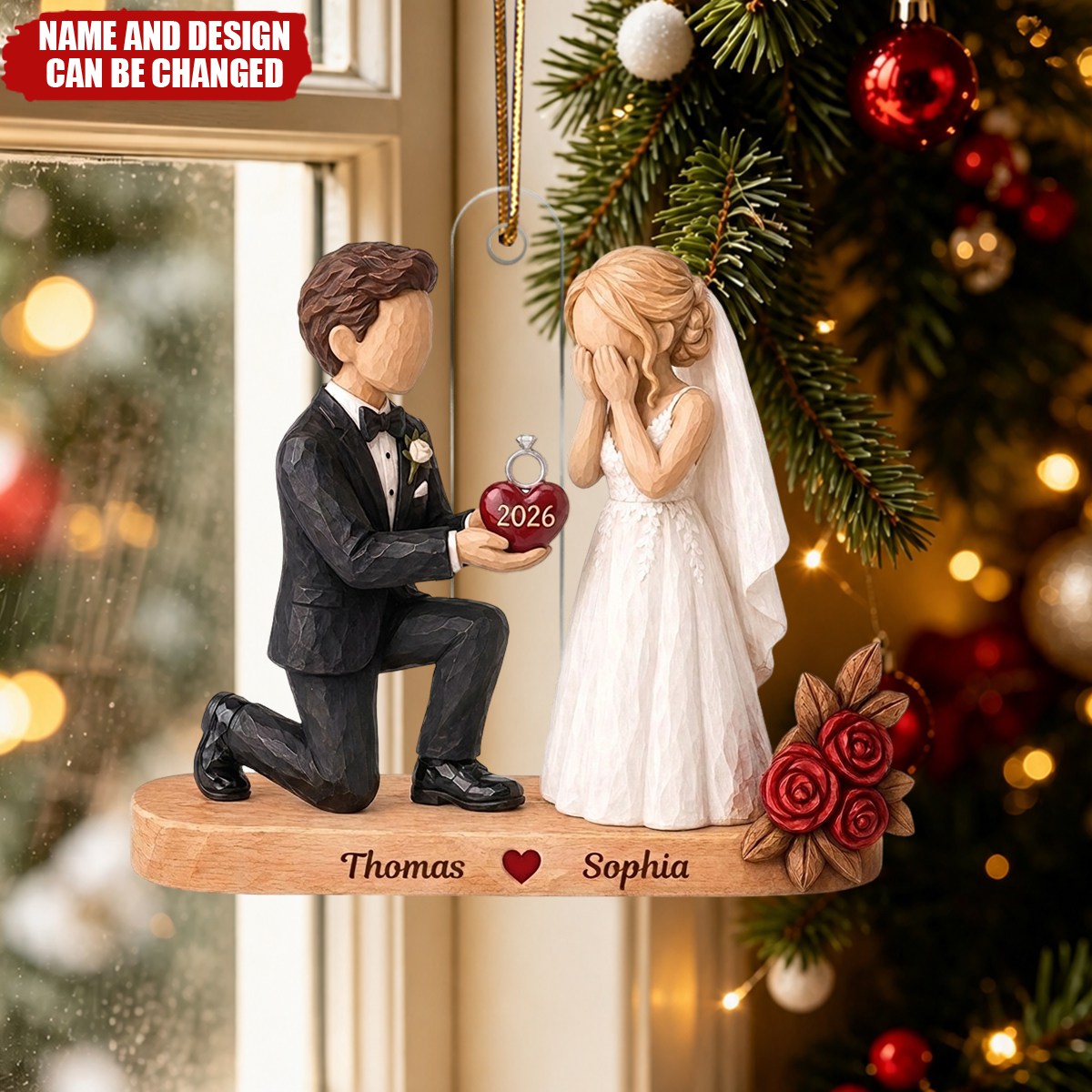 Couple Marriage Ornament  - Personalized Acrylic Ornament - Christmas Gift For Couple