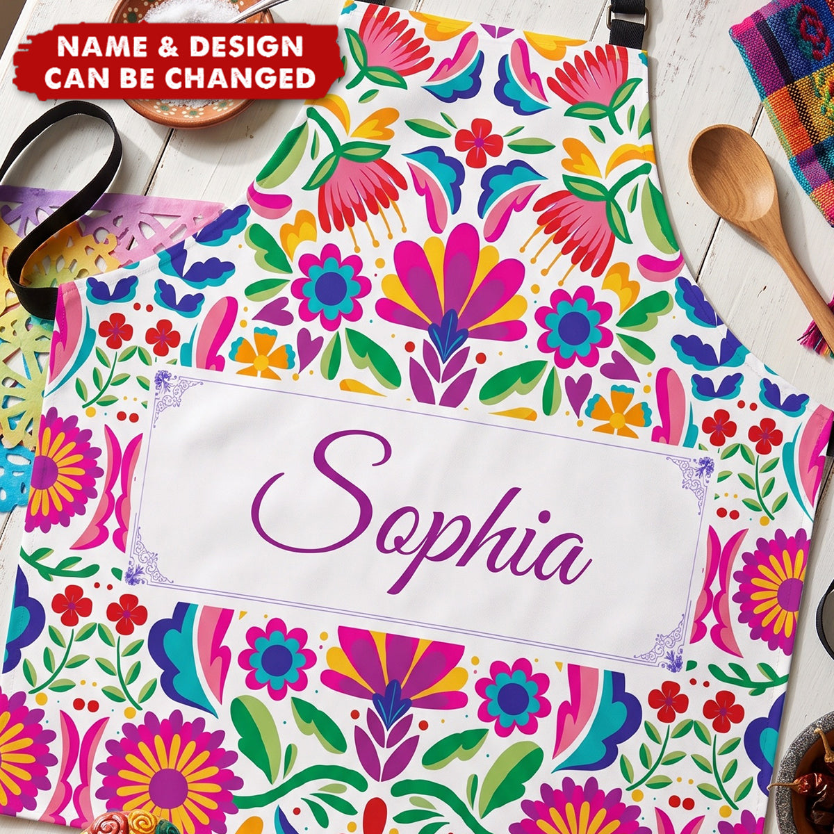 Mexican Cinco De Mayo Floral Fiesta Dia De Los Muertos - Personalized Apron
