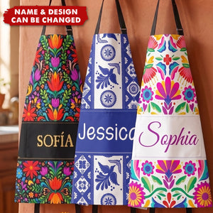 Mexican Cinco De Mayo Floral Fiesta Dia De Los Muertos - Personalized Apron