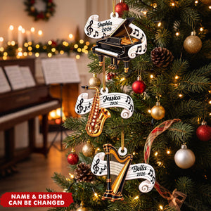 Classic Music Instrument Gift For Band Student, Music Teacher - Personalized Ornament