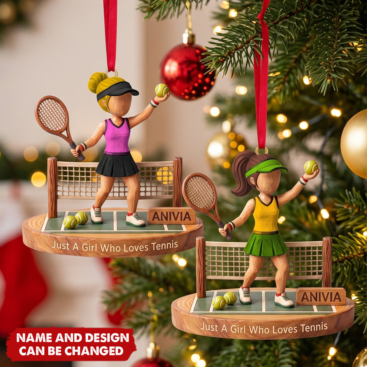 Tennis Girl Ornament - Personalized Gifts For Tennis Lover Christmas Ornament