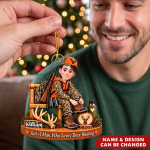 Just A Man Who Loves Deer Hunting - Personalized Acrylic Ornament