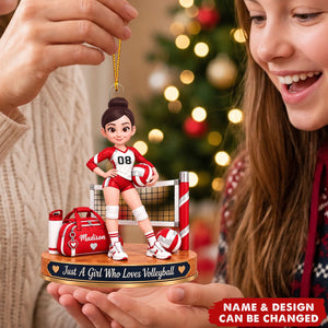 Just a Girl Who Loves Volleyball - Personalized Acrylic Ornament