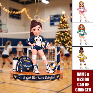 Just a Girl Who Loves Volleyball - Personalized Acrylic Ornament