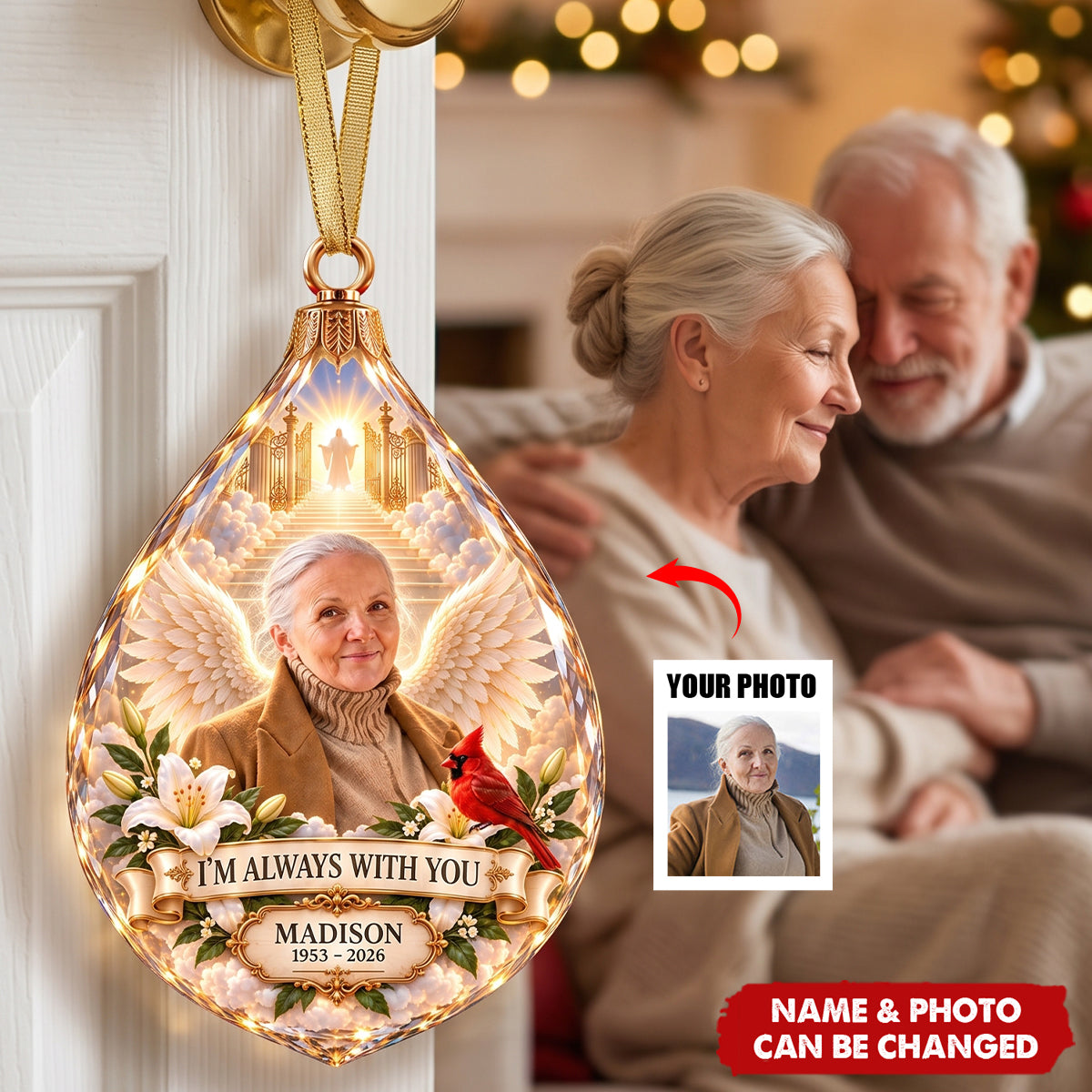 Memorial Heaven Acrylic Ornament - Custom Photo Memorial Gifts