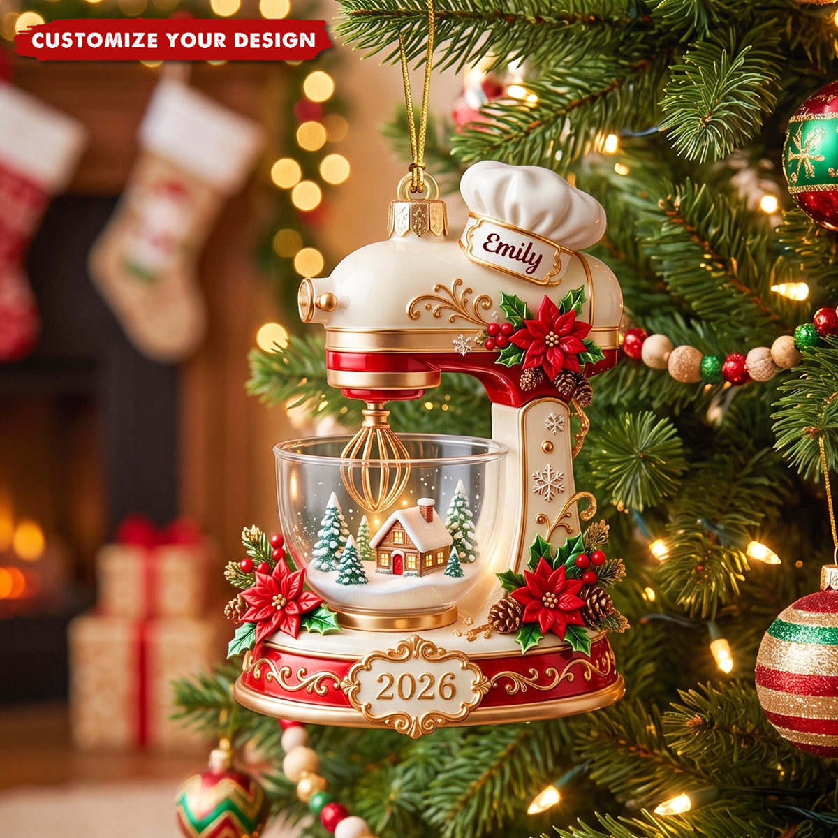 Baking Mixer Christmas Ornament - Personalized Gifts For Baking Lovers