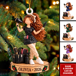 Personalized Hairstylist Ornament, Custom Hairdresser Tree Decor, Salon Owner Gift 2026