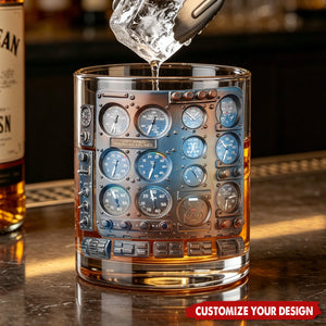Pilot Cockpit Round Glass, Personalized Gifts For Pilot