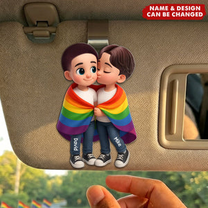 Pride Month LGBT Couple Love Is Love Personalized Acrylic Visor Clip