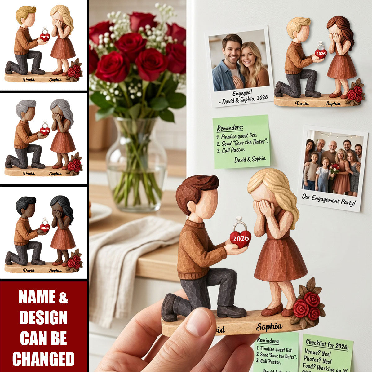 Couple Marriage Proposal - Personalized Fridge Magnet