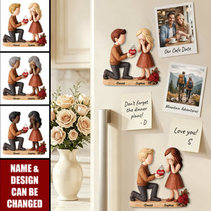 Couple Marriage Proposal - Personalized Fridge Magnet