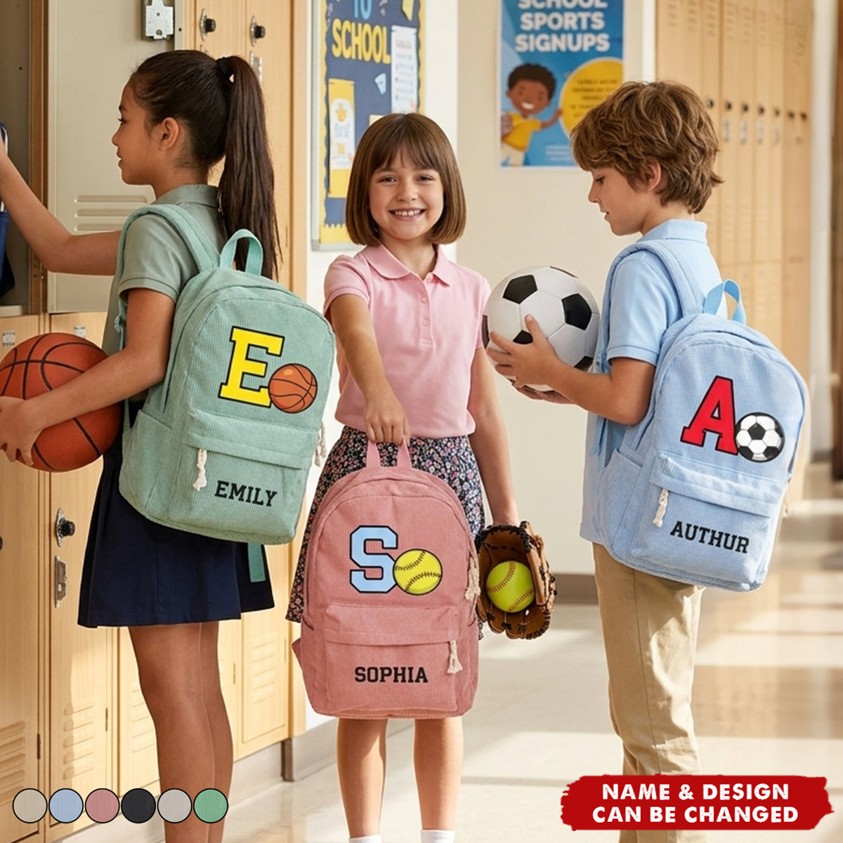 Custom Name, Sports For Back To School For Kids - Personalized Backpack