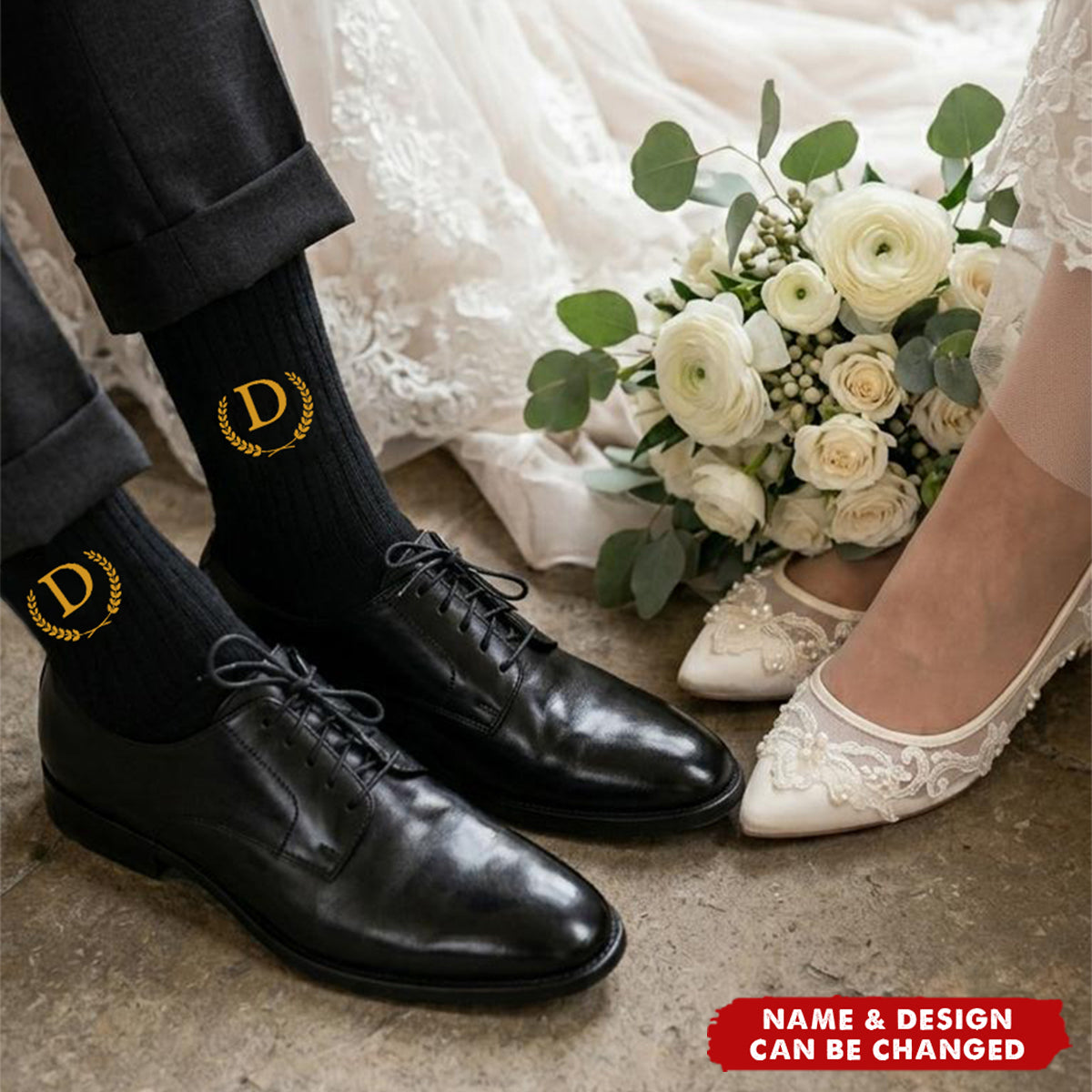Personalized Monogram, Initial Name For Him, Husband, Son, Groomsmen - Personalized Socks