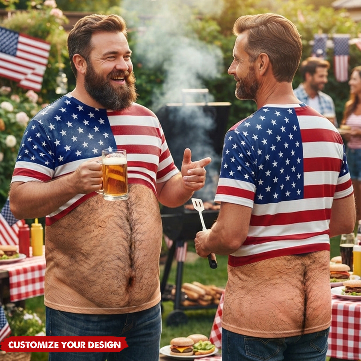 Custom Funny Patriotic T-shirt - Personalized Birthday Gifts For Men - Too Cool For Tea