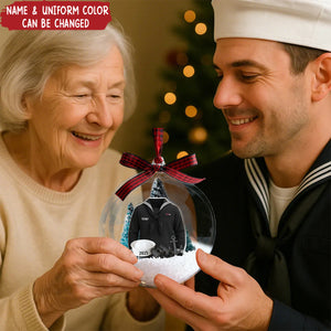 Navy Sailor Uniform - Personalized Snow Globe - Special Christmas Gift for Sailor