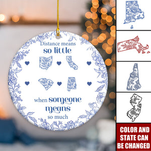 A Gift of Togetherness for Long Distance Family, Friends - Personalized Family Ornament