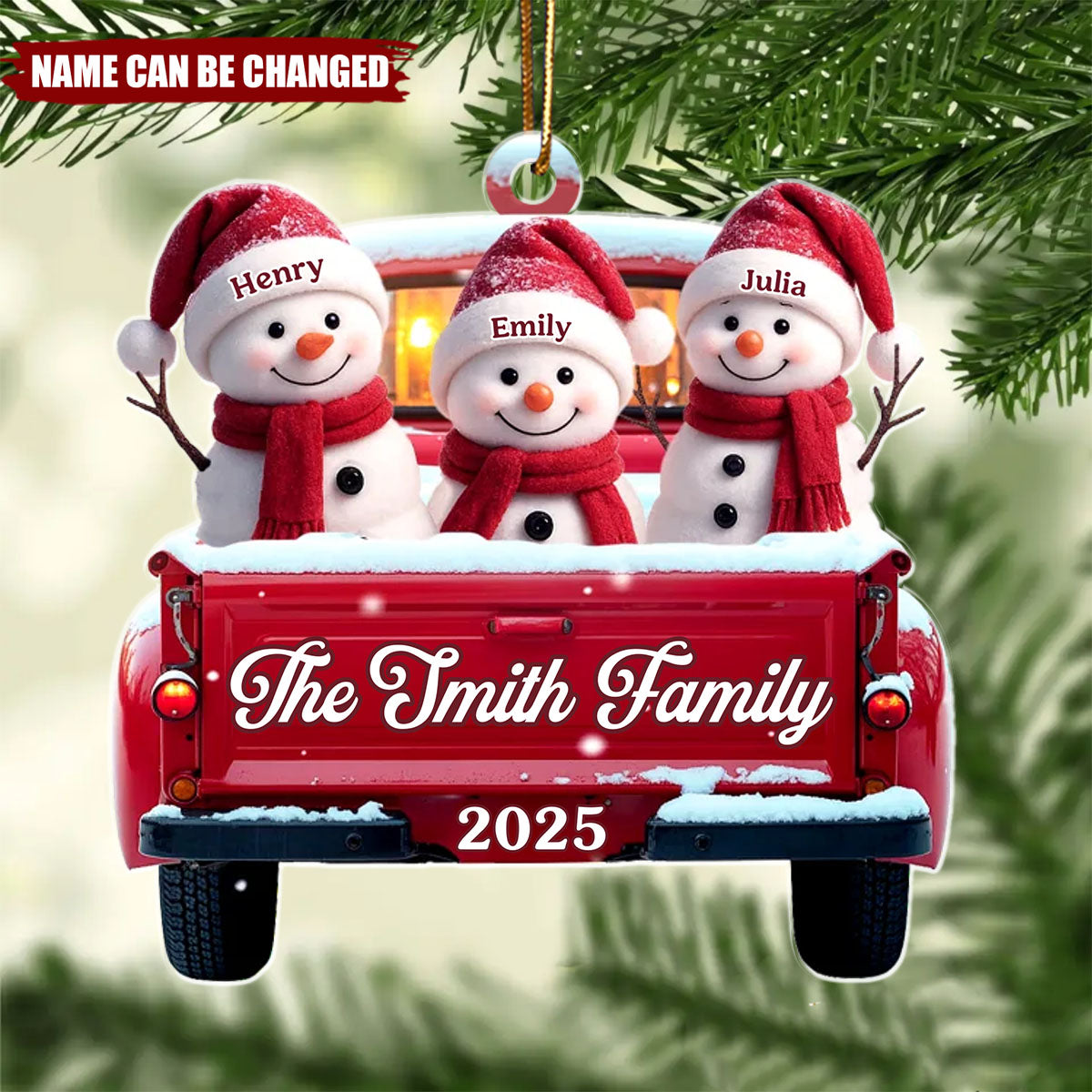 Custom Acrylic Ornament - Christmas Birthday Gifts For Mom, Dad, Kids - Family Sleigh Vibes