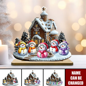 Merry Christmas Snowman - Personalized Family 1 Layered Big Freestanding