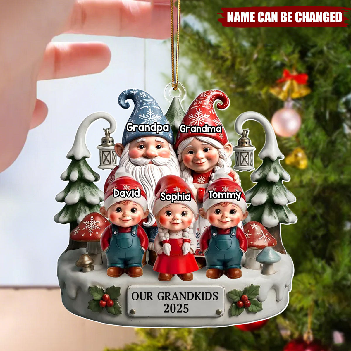 Together Home Feels More Magical - Custom Acrylic Ornament - Christmas Birthday Gifts For Parents, Grandparents