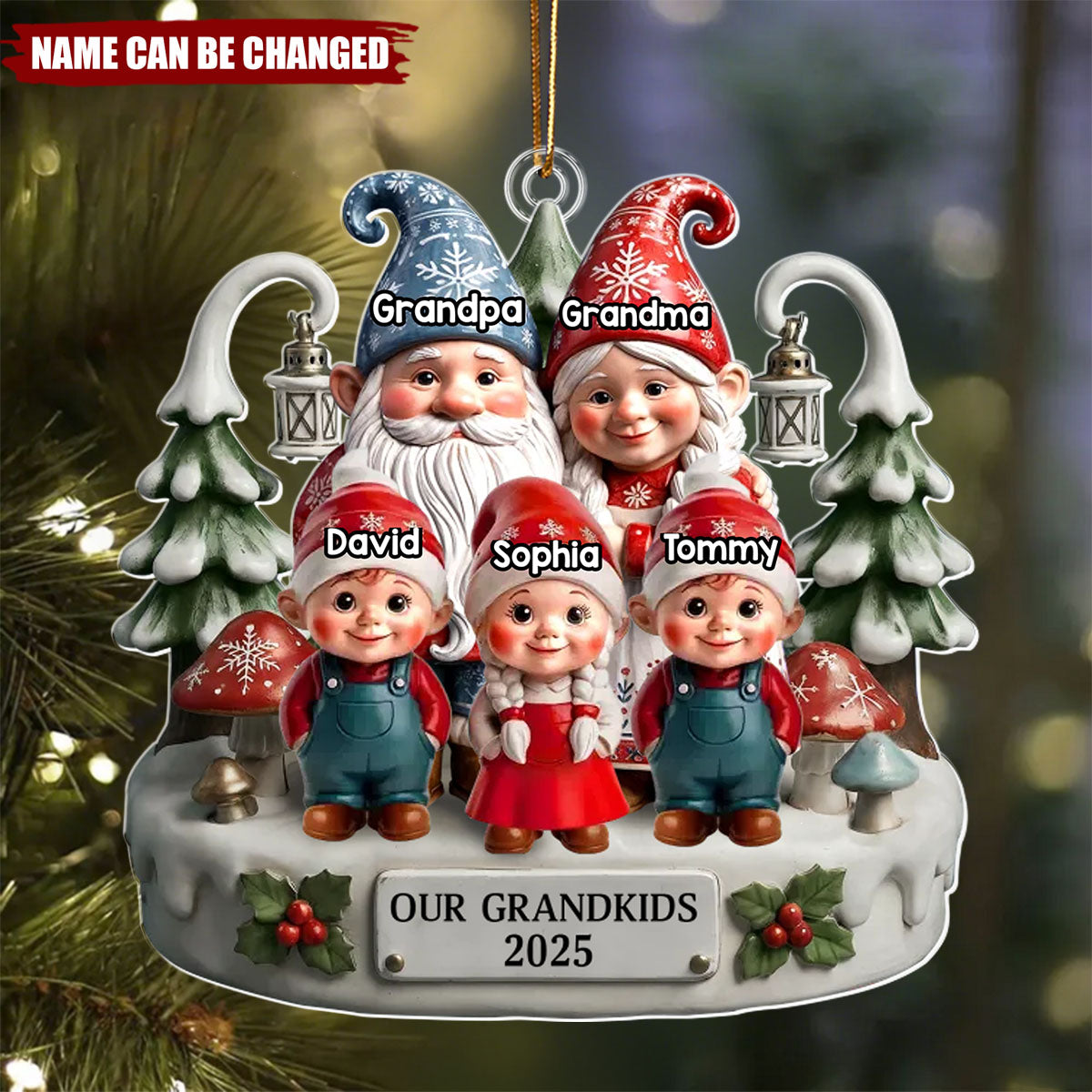 Together Home Feels More Magical - Custom Acrylic Ornament - Christmas Birthday Gifts For Parents, Grandparents