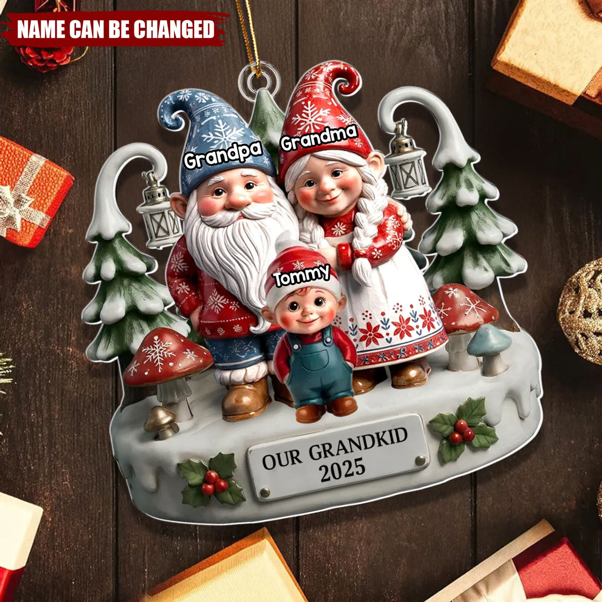 Together Home Feels More Magical - Custom Acrylic Ornament - Christmas Birthday Gifts For Parents, Grandparents